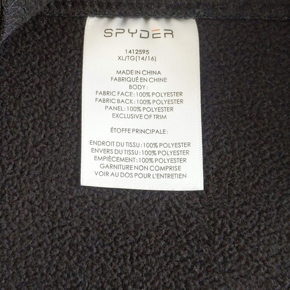 Spyder Boys Black Full Zip Ski  Sweater Jacket XL - Picture 10 of 11